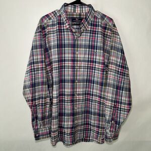 Vineyard Vines Button Down Whale Shirt Mens Size XL Blue Pink Green Long Sleeve